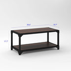 Davee Set da 3 tavolini da caffè in legno e metallo con ripiano - 40x20x18 e 20x20x20 e 20x20x20