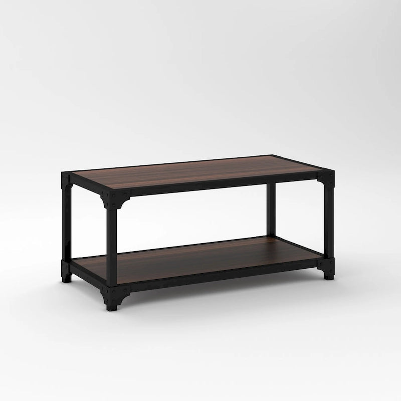 Davee Set da 3 tavolini da caffè in legno e metallo con ripiano - 40x20x18 e 20x20x20 e 20x20x20