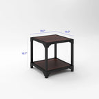 Davee Set da 3 tavolini da caffè in legno e metallo con ripiano - 40x20x18 e 20x20x20 e 20x20x20
