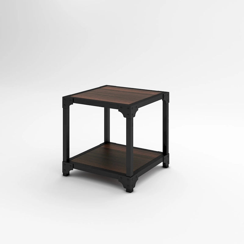 Davee Set da 3 tavolini da caffè in legno e metallo con ripiano - 40x20x18 e 20x20x20 e 20x20x20