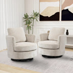 Sedia girevole a botte moderna imbottita (set da 2)