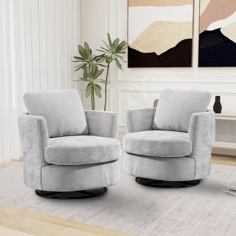 Sedia girevole a botte moderna imbottita (set da 2)