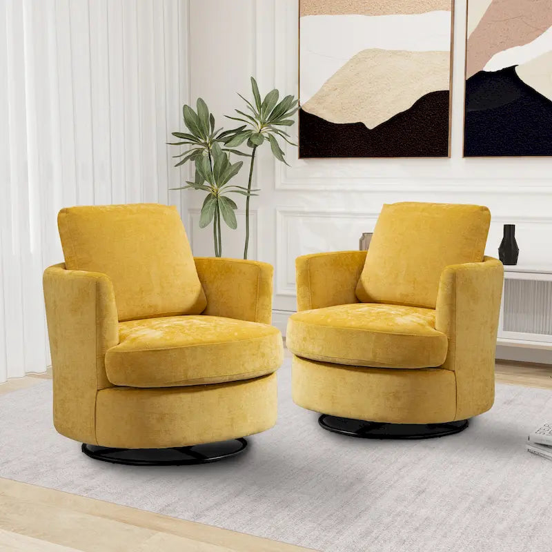 Sedia girevole a botte moderna imbottita (set da 2)