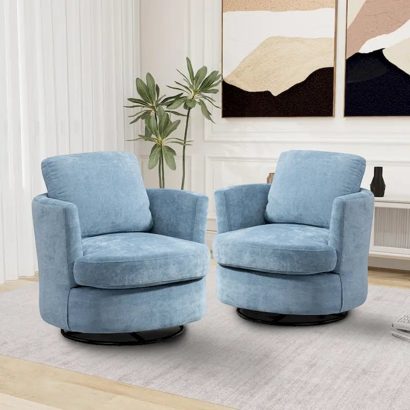 Sedia girevole a botte moderna imbottita (set da 2)
