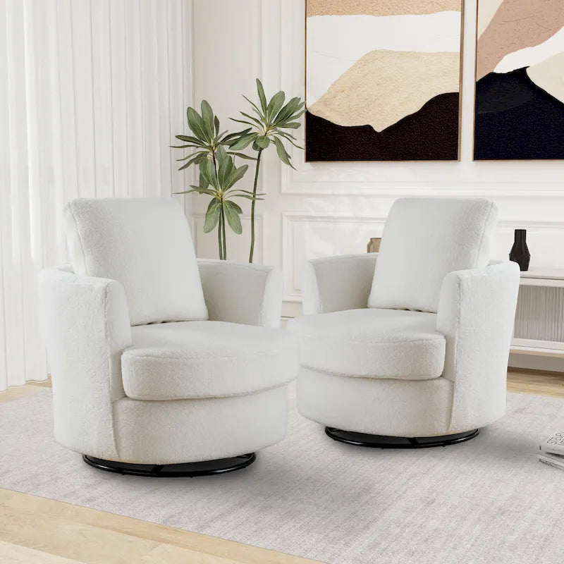 Sedia girevole a botte moderna imbottita (set da 2)