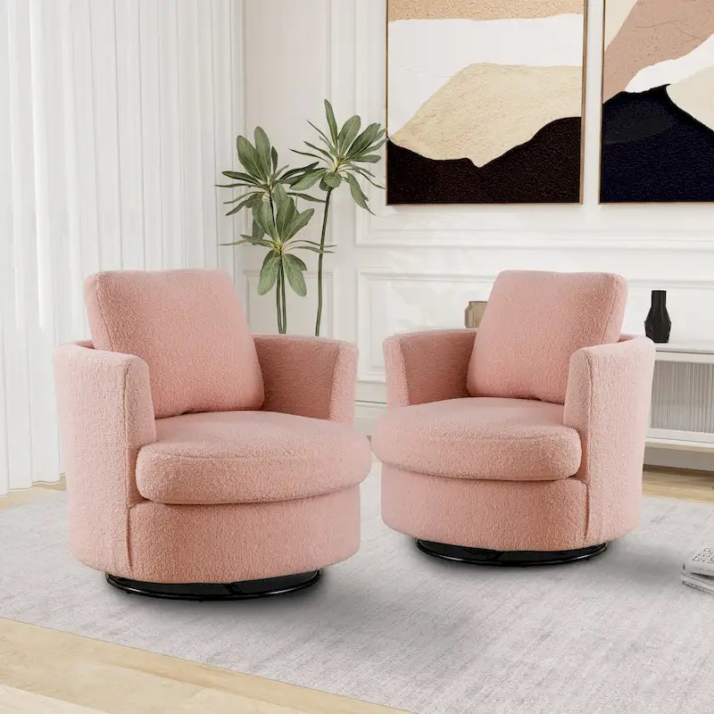 Sedia girevole a botte moderna imbottita (set da 2)