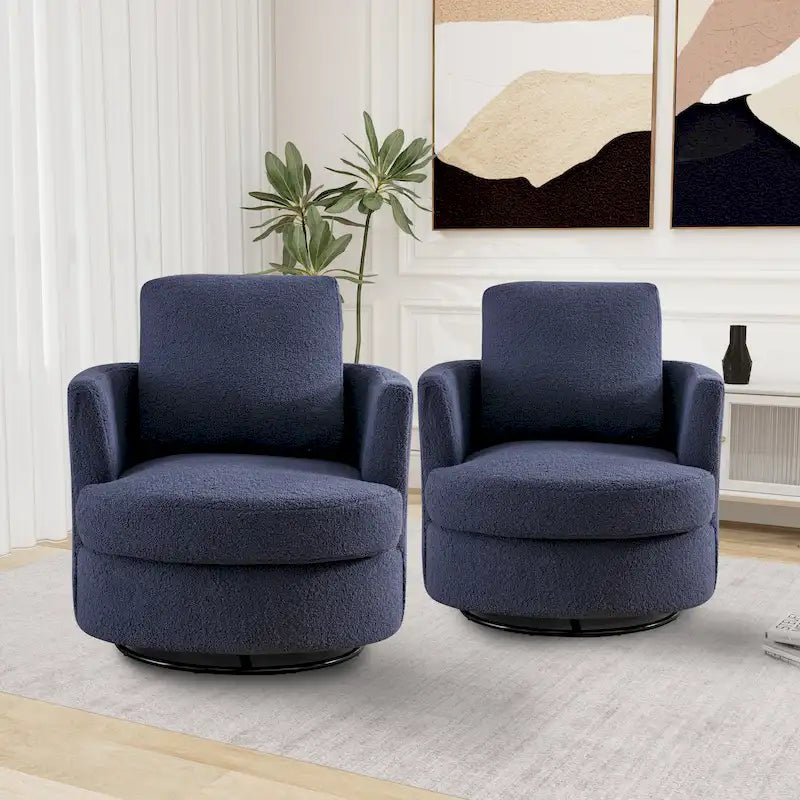 Sedia girevole a botte moderna imbottita (set da 2)