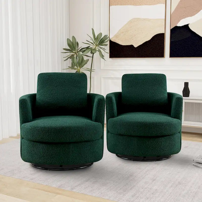Sedia girevole a botte moderna imbottita (set da 2)