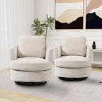 Sedia girevole a botte moderna imbottita (set da 2)