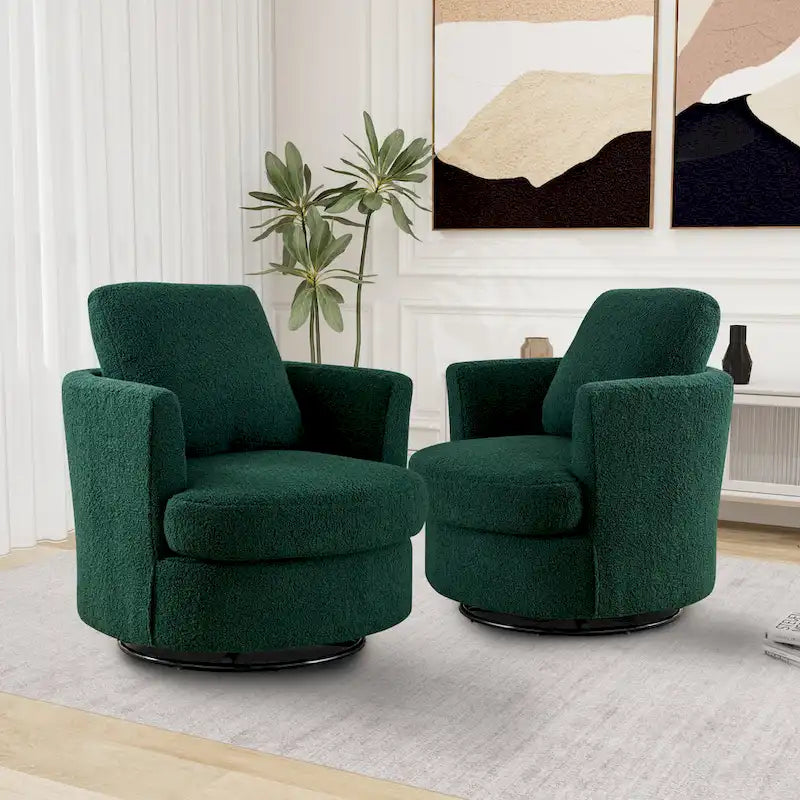 Sedia girevole a botte moderna imbottita (set da 2)