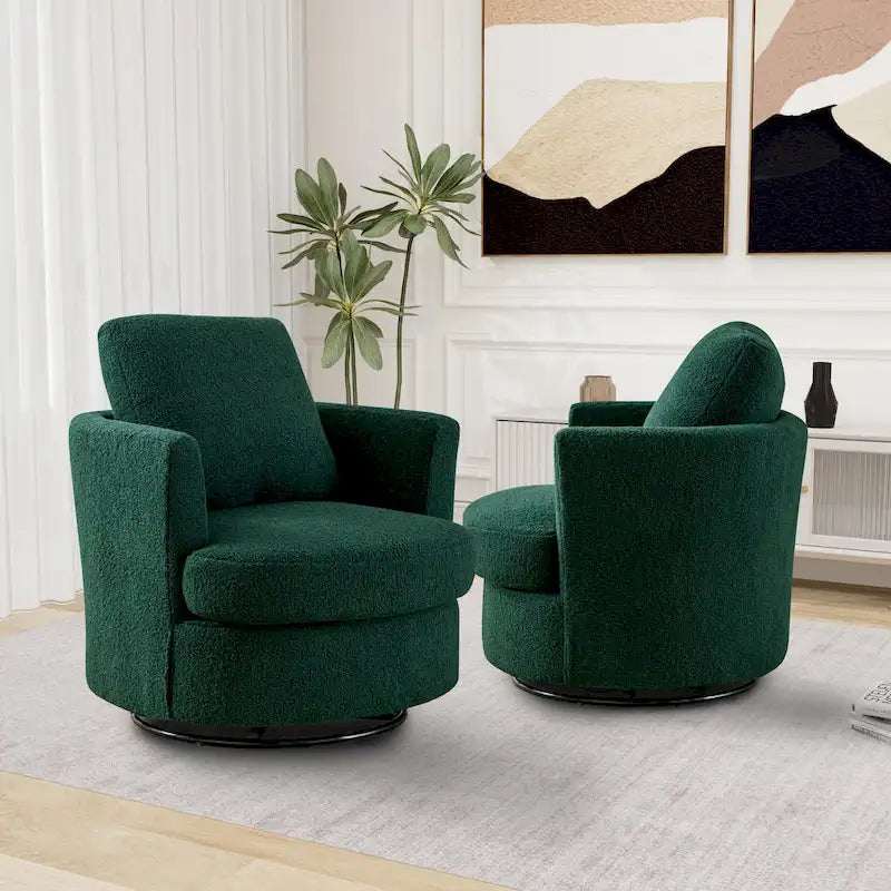 Sedia girevole a botte moderna imbottita (set da 2)