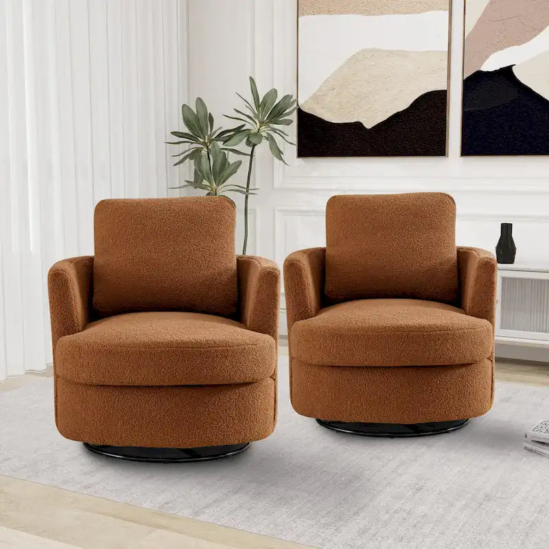 Sedia girevole a botte moderna imbottita (set da 2)
