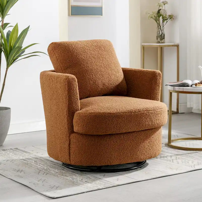 Sedia girevole a botte moderna imbottita (set da 2)