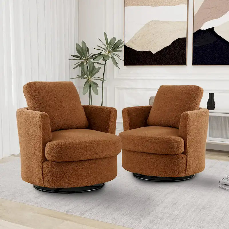 Sedia girevole a botte moderna imbottita (set da 2)