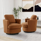 Sedia girevole a botte moderna imbottita (set da 2)