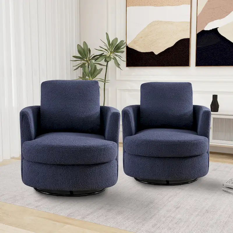 Sedia girevole a botte moderna imbottita (set da 2)