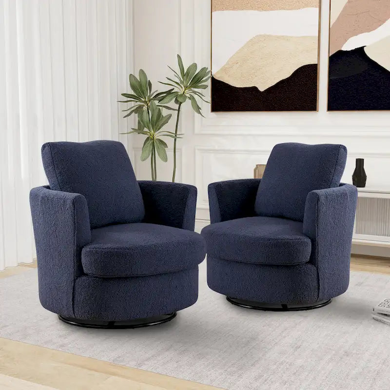 Sedia girevole a botte moderna imbottita (set da 2)
