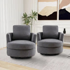 Sedia girevole a botte moderna imbottita (set da 2)