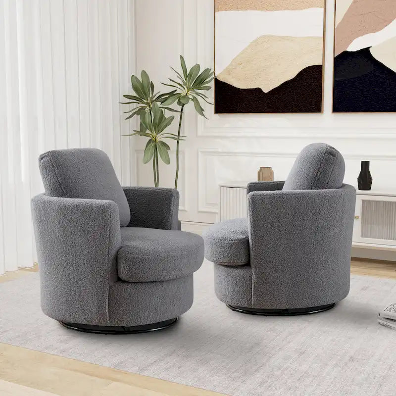 Sedia girevole a botte moderna imbottita (set da 2)