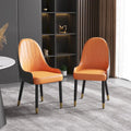 Set di 2 sedie da pranzo moderne imbottite in pelle PU