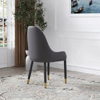 Set di 2 sedie da pranzo moderne imbottite in pelle PU