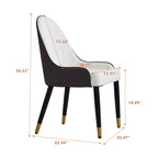 Set di 2 sedie da pranzo moderne imbottite in pelle PU