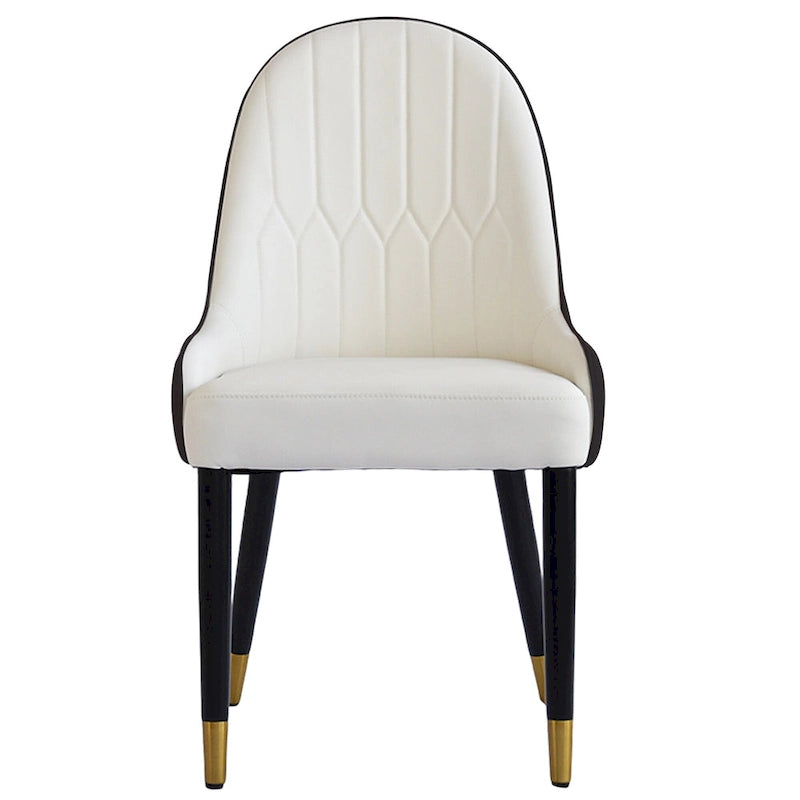 Set di 2 sedie da pranzo moderne imbottite in pelle PU