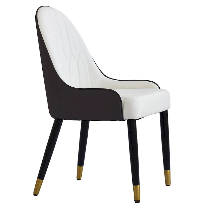 Set di 2 sedie da pranzo moderne imbottite in pelle PU