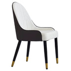 Set di 2 sedie da pranzo moderne imbottite in pelle PU