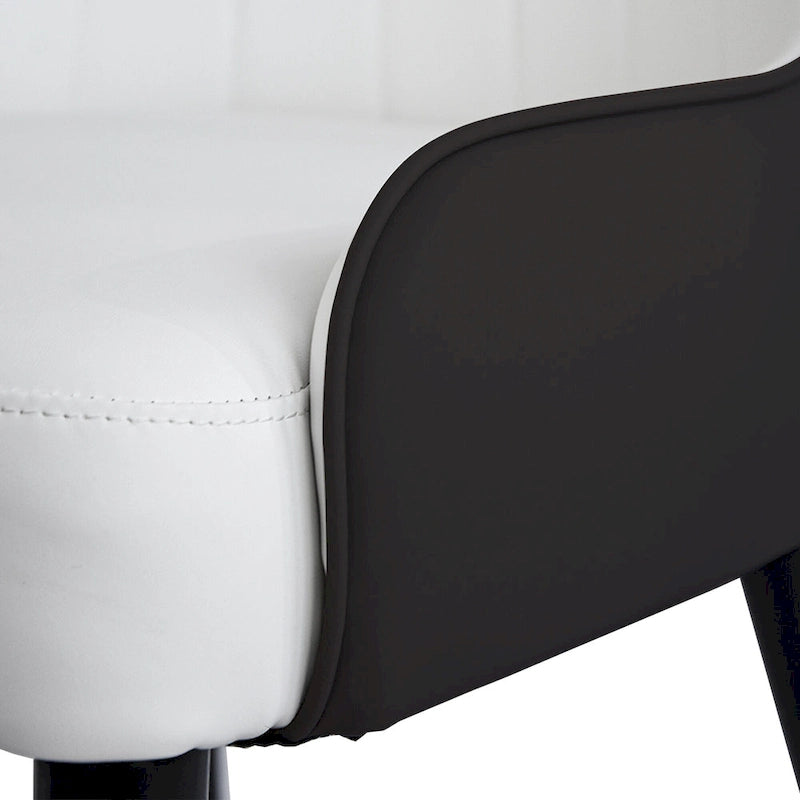 Set di 2 sedie da pranzo moderne imbottite in pelle PU