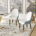 Set di 2 sedie da pranzo moderne imbottite in pelle PU