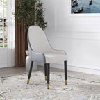 Set di 2 sedie da pranzo moderne imbottite in pelle PU