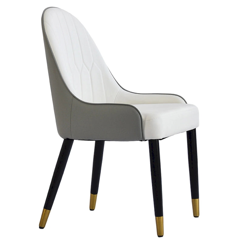 Set di 2 sedie da pranzo moderne imbottite in pelle PU