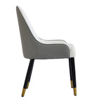 Set di 2 sedie da pranzo moderne imbottite in pelle PU