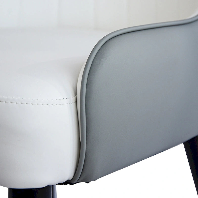 Set di 2 sedie da pranzo moderne imbottite in pelle PU