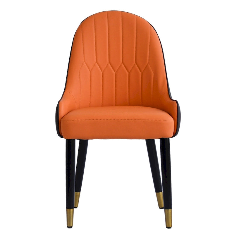 Set di 2 sedie da pranzo moderne imbottite in pelle PU