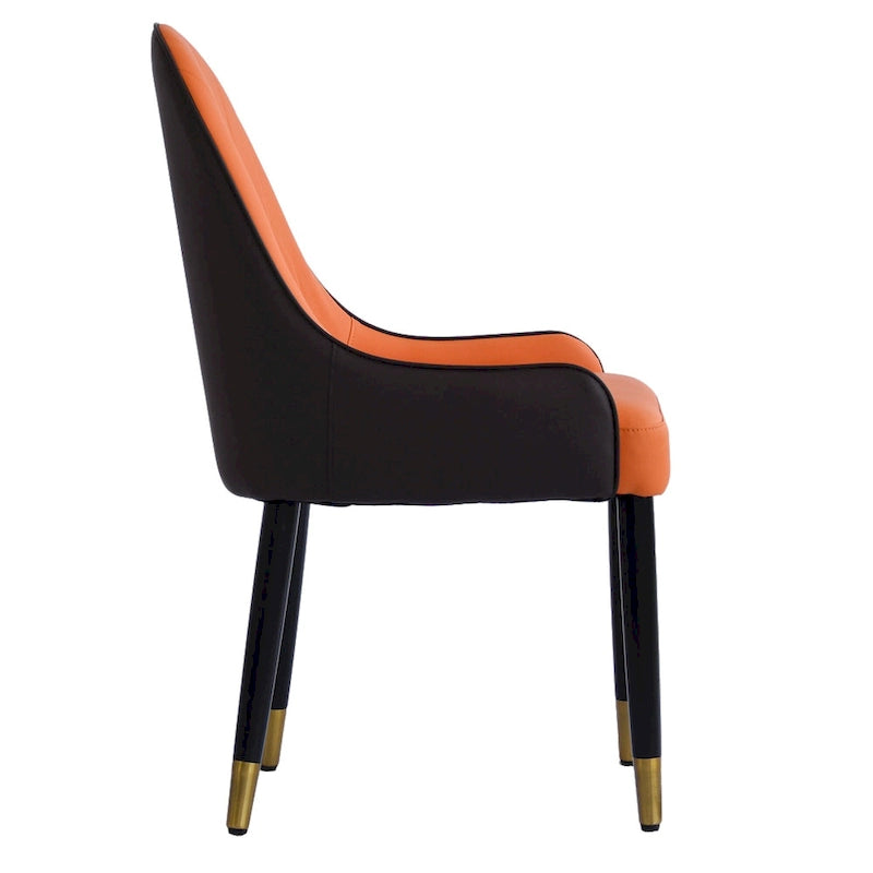 Set di 2 sedie da pranzo moderne imbottite in pelle PU