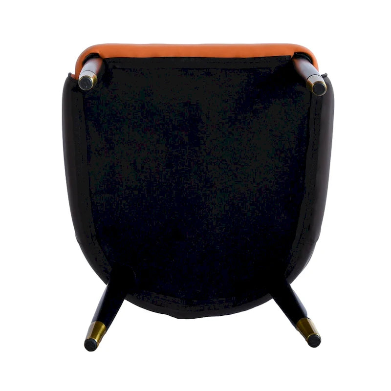 Set di 2 sedie da pranzo moderne imbottite in pelle PU
