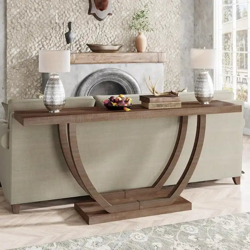 Console Entryway Table Farmhouse, 63 Inches Sofa Table for Entryway