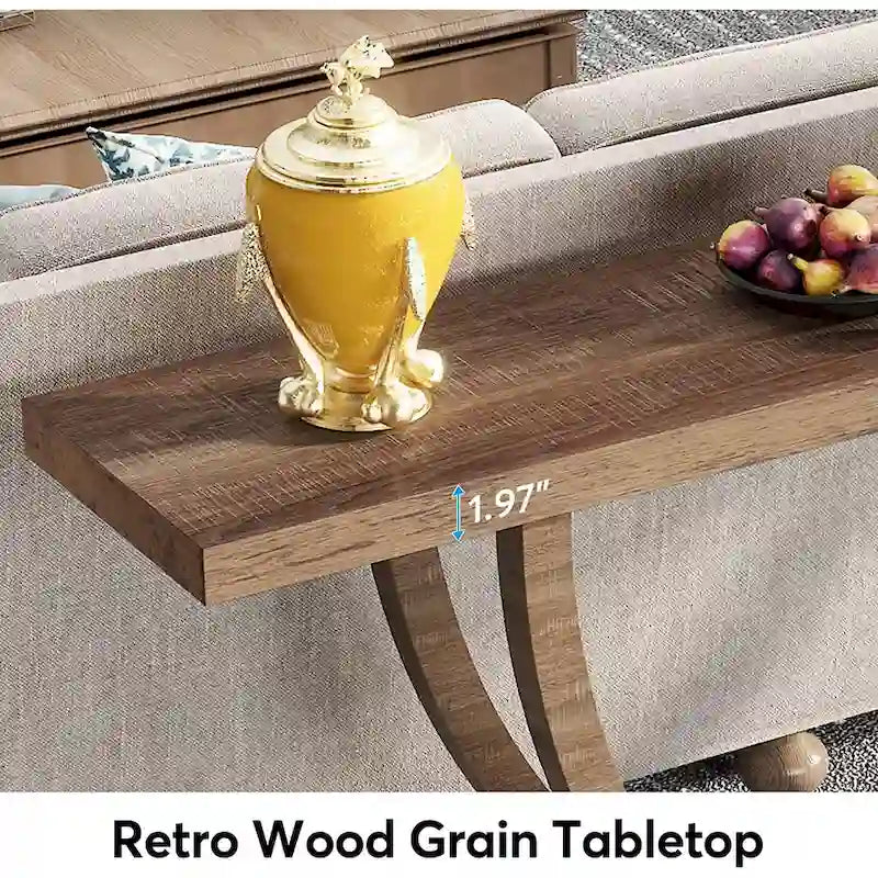 Tavolo Consolle da Ingresso Stile Rustico, Tavolino da Divano da 160 cm per Ingresso