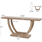 Tavolo Consolle da Ingresso Stile Rustico, Tavolino da Divano da 160 cm per Ingresso