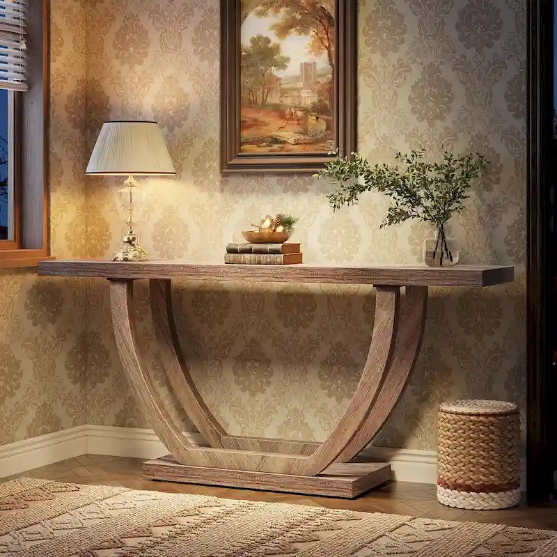 Tavolo Consolle da Ingresso Stile Rustico, Tavolino da Divano da 160 cm per Ingresso