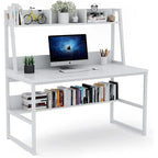 Scrivania da computer da 47 pollici con alzatina e libreria