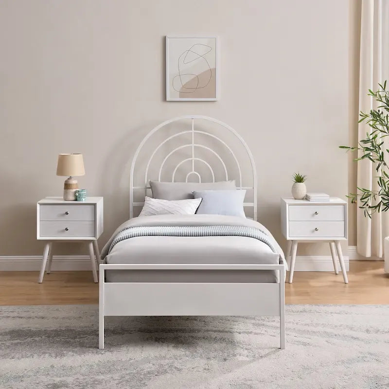 Struttura letto matrimoniale ad arco moderna in metallo