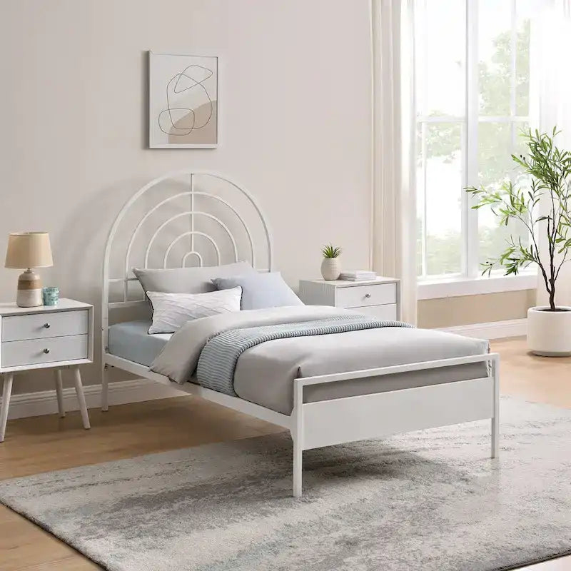 Struttura letto matrimoniale ad arco moderna in metallo
