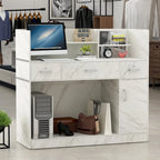 3-Drawer Solid Wood Reception Desk Office Computer Desk