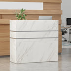 Scrivania da ufficio in legno massello con 3 cassetti per computer da reception