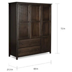 Armadio Shaker in legno a 3 ante - 60x72x22