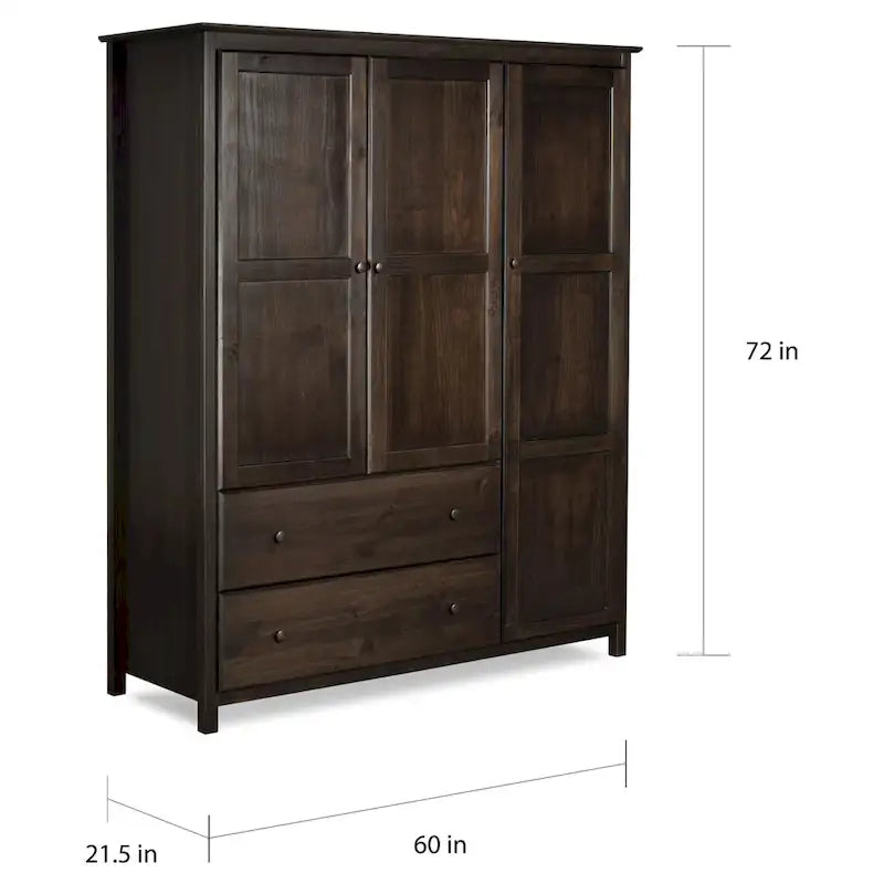 Armadio Shaker in legno a 3 ante - 60x72x22