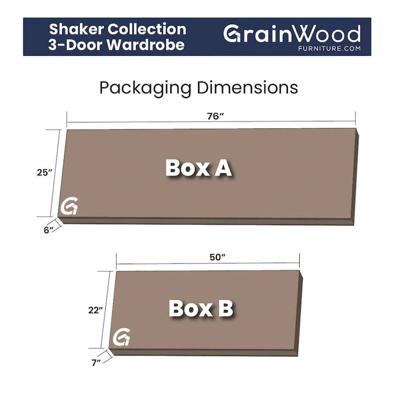 Armadio Shaker in legno a 3 ante - 60x72x22